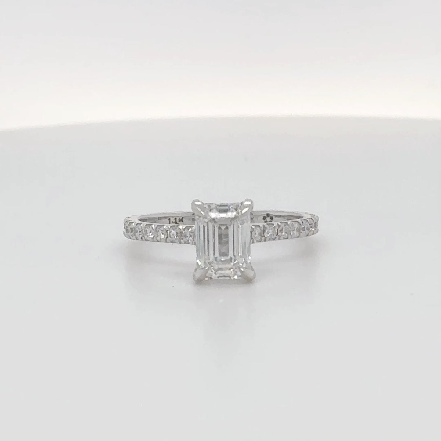 1.51 Carat Emerald Cut E/VVS2 GIA-Certified Diamond Ring matching set