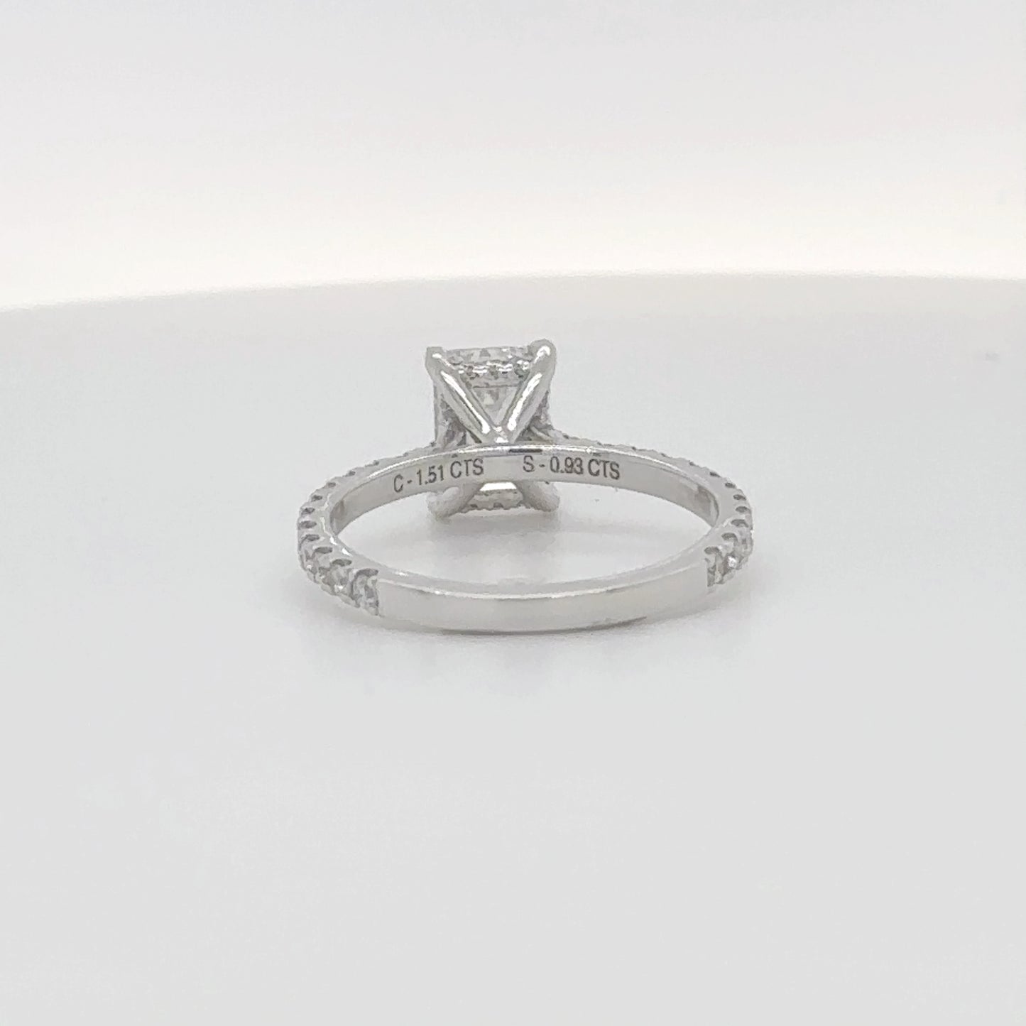 1.51 Carat Emerald Cut E/VVS2 GIA-Certified Diamond Ring matching set