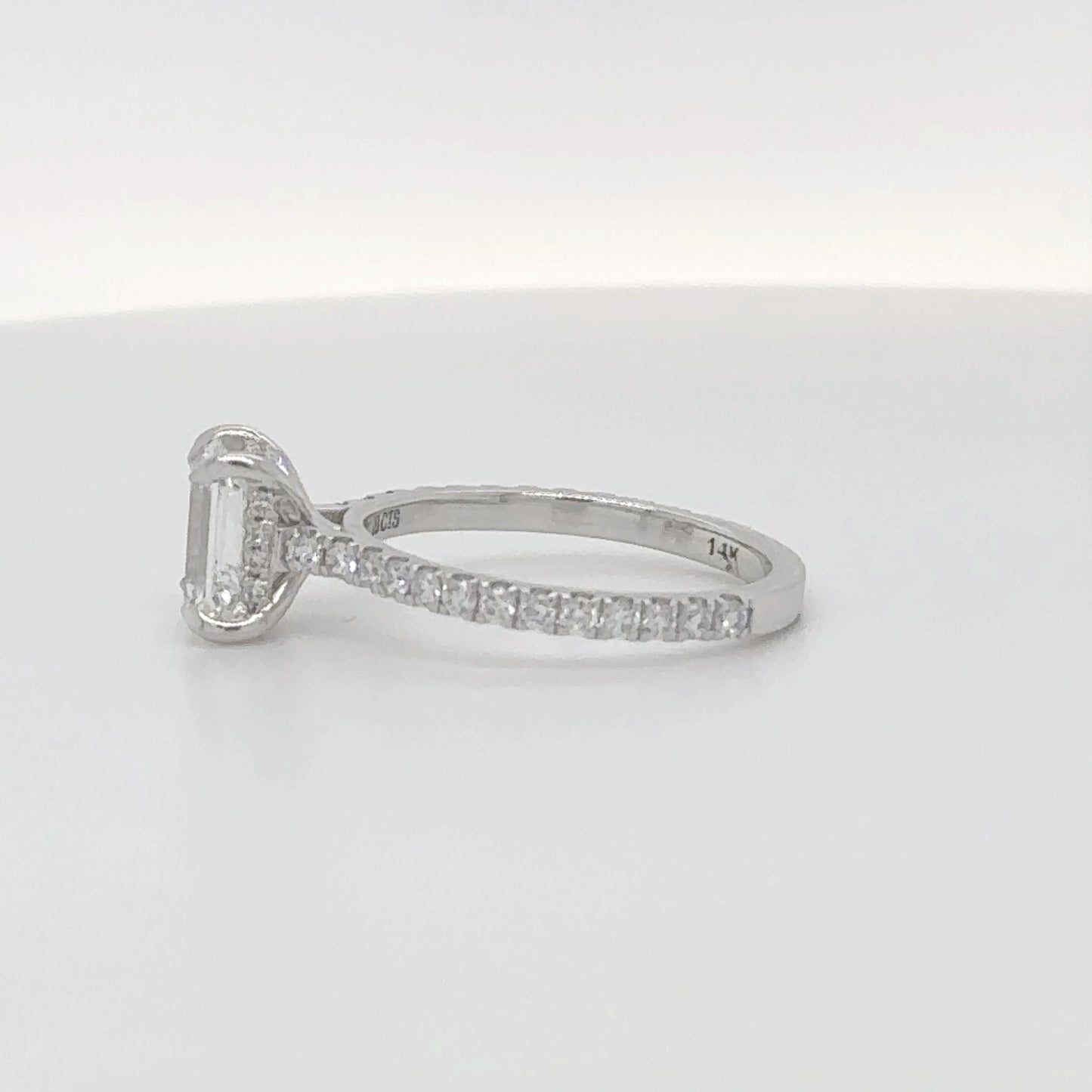 1.51 Carat Emerald Cut E/VVS2 GIA-Certified Diamond Ring matching set