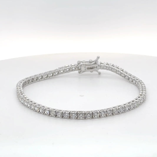 5 ctw Lab Grown Diamond Four Prong Tennis Bracelet (7 Inches)